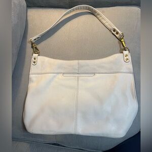 HOBO Cream Leather Shoulder Bag